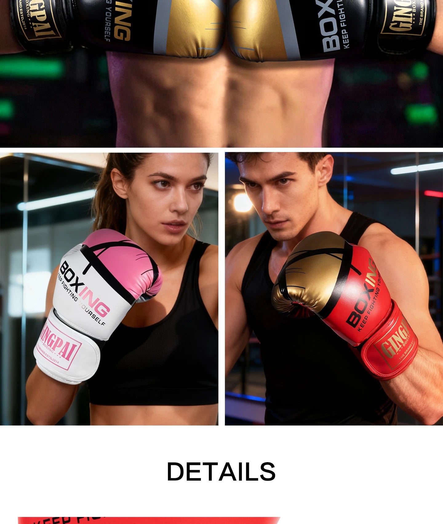 6/8/10/12oz Boxing Gloves Professional Adult Sanda Muay Thai Fighting Gloves Men Kid Women Training Sandbag Free Fight MMA