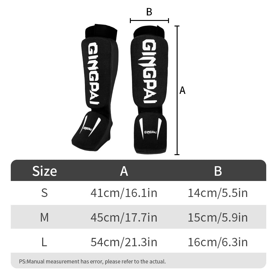Cotton Boxing shin guards MMA instep ankle protector foot protection TKD kickboxing pad Muaythai Training Leg support protectors