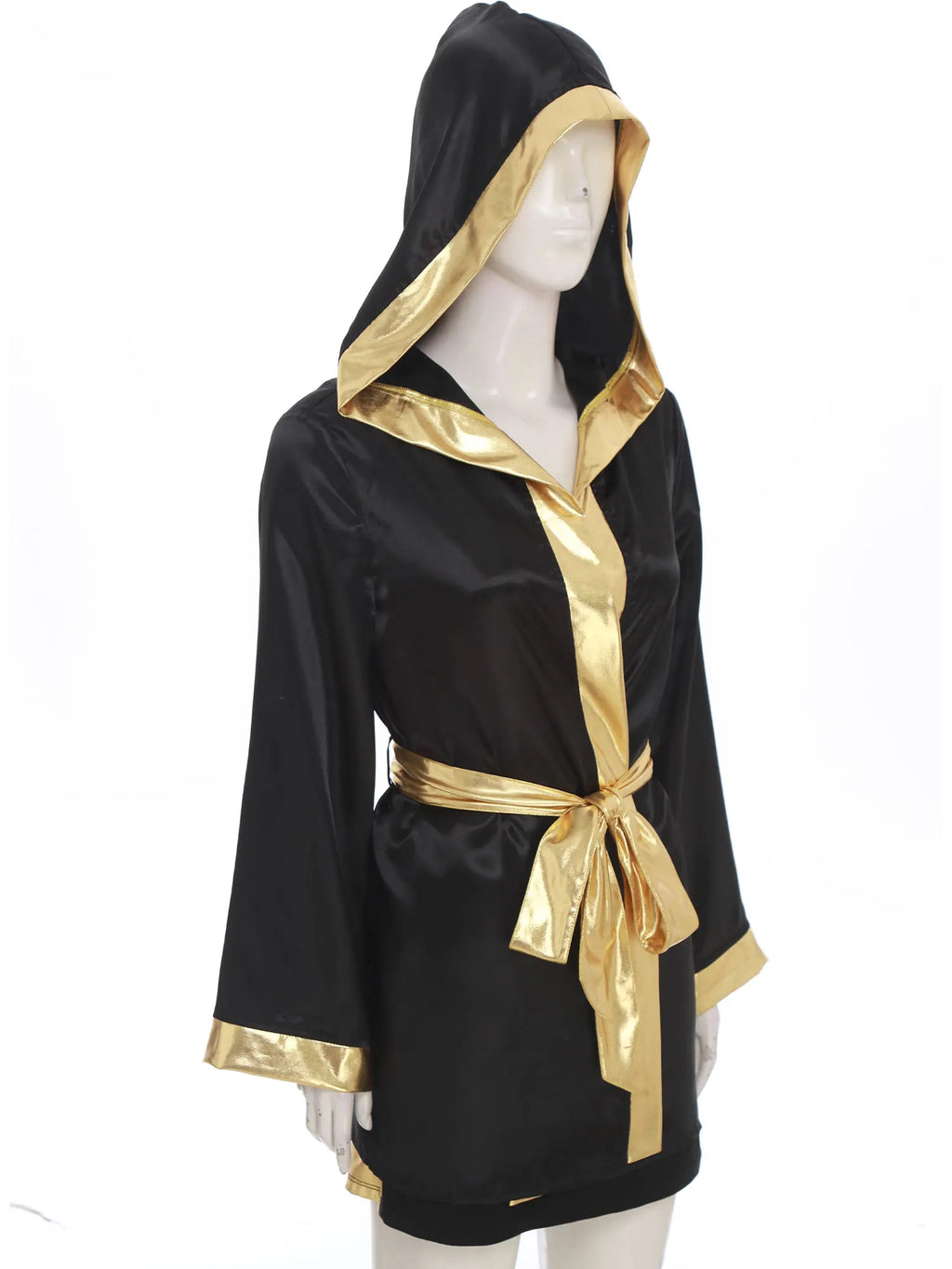 Women Boxing Robes Bjj Boxer Fight Grappling Costume Martial Arts Muay Thai Satin Tops + Skirt Belt Kickboxing Hooded Outfit
