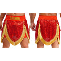 Adult Men's Boxing Competition Skirts Shorts Muay Thai Martial Arts Training Costumes Kickboxing Performance Fringe Shorts