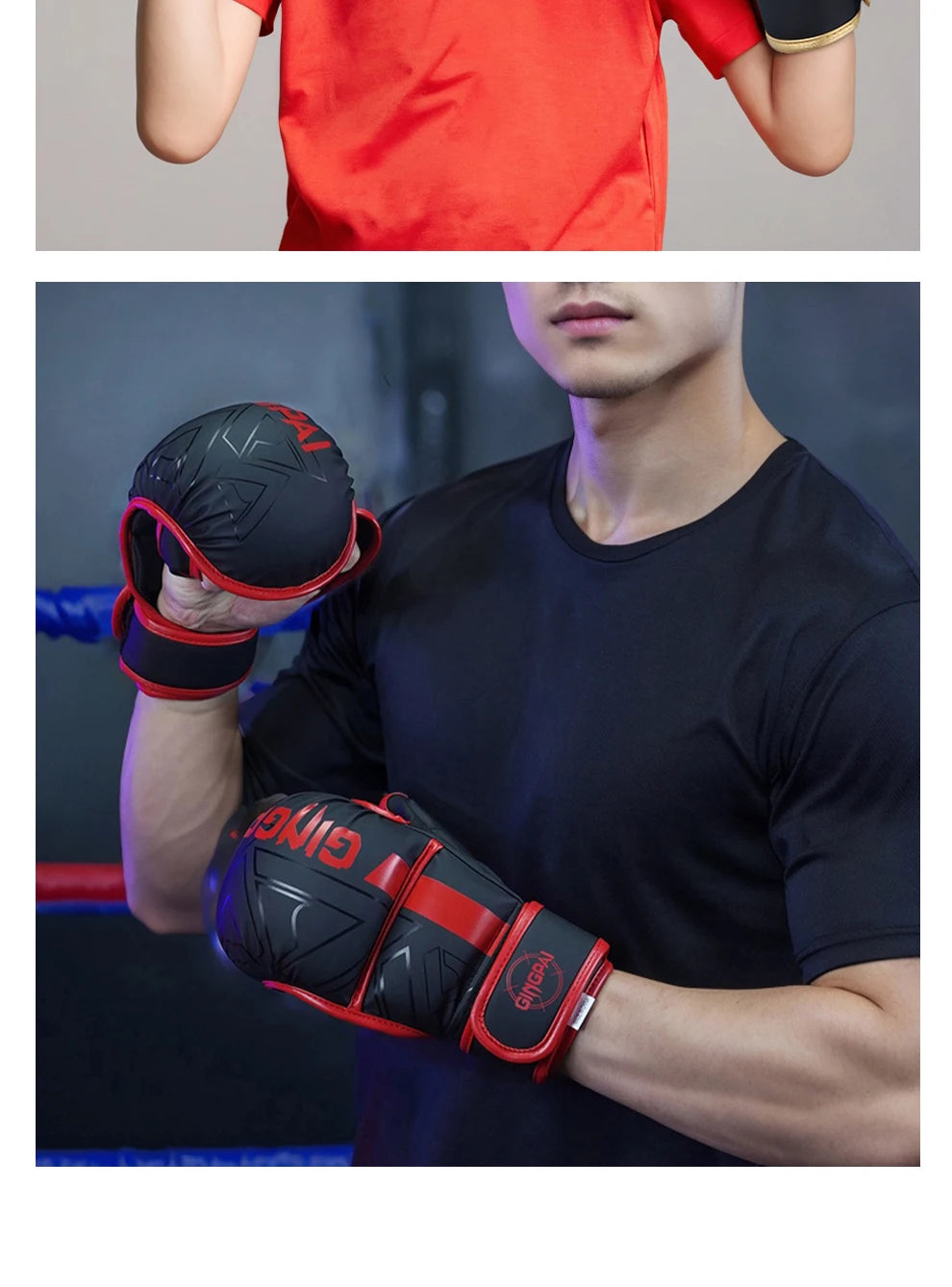 Professional MMA Boxing Gloves Half Finger Sandbag Karate Muay Thai Training Gloves Men Women Thickened Boxing Equipment