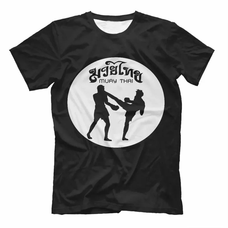 Boxing Men's Muay Thai T Shirt Fashion Summer Oversized T-shirts Casual Men's Gym Fitness Combat Training Sportswear Clothing