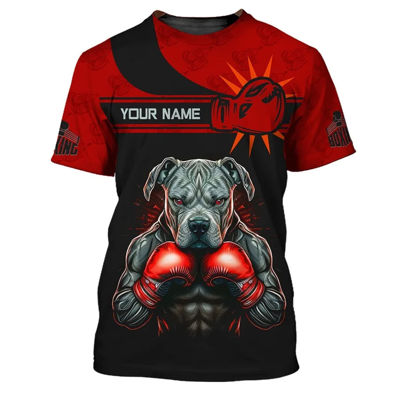 3D Printed Boxing Combat Sports T Shirt For Men Customized Pattern Tee Shirts Summer Street Loose Short Sleeve O-Neck T-shirts